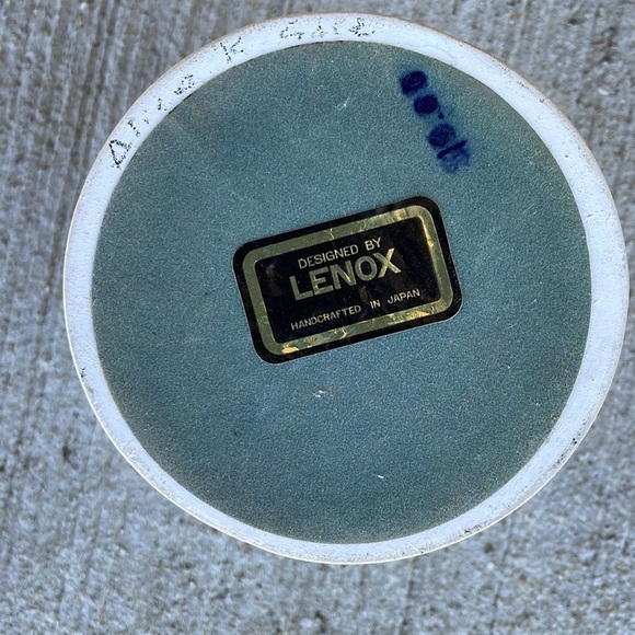 White Ceramic Candle Holder with Floral Design Hollyberry Designed by Lenox - Picture 3 of 3